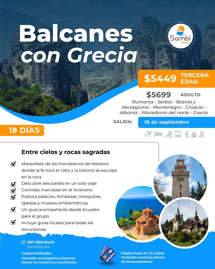 TOUR BALCANES CON GRECIA 2025